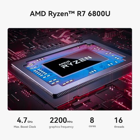 Beelink SER5 MAX Mini PC,AMD Ryzen7 7735U(8C/16T,up to 4.75GHz),Mini Computer 24GB LPDDR5 RAM 500GB M.2 SSD Graphics 12core 2200MHz,Support 4K Triple Display/HDMI+DP+Type-C/Wifi6/BT5.4/2.5G LAN in Kuwait