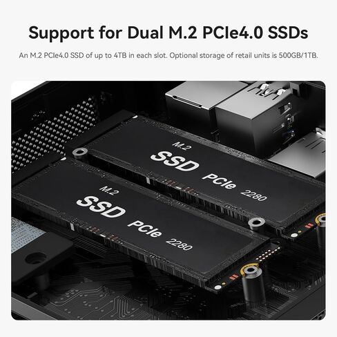 Beelink SER5 MAX Mini PC,AMD Ryzen7 7735U(8C/16T,up to 4.75GHz),Mini Computer 24GB LPDDR5 RAM 500GB M.2 SSD Graphics 12core 2200MHz,Support 4K Triple Display/HDMI+DP+Type-C/Wifi6/BT5.4/2.5G LAN in Kuwait