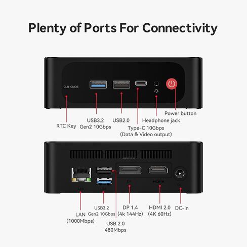 Beelink SER5 MAX Mini PC,AMD Ryzen7 7735U(8C/16T,up to 4.75GHz),Mini Computer 24GB LPDDR5 RAM 500GB M.2 SSD Graphics 12core 2200MHz,Support 4K Triple Display/HDMI+DP+Type-C/Wifi6/BT5.4/2.5G LAN in Kuwait
