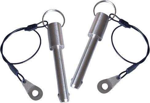 Stainless Steel Double Bead Ball Lock pin, Safety pin with Lanyard, Multimedia Audio Quick Latch Home Appliance Accessories (Dia:15/32in(12mm), Clamping Length:2in(51mm)) in Kuwait