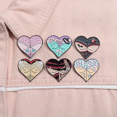 Halloween Pin Brooch Spider Bat Horror Enamel Pin Sets for Women Men Gothic Heart Lapel Badge Pins for Clothes Suits Backpacks Holiday Party Jewelry Gift 6 Pcs/set in Saudi Arabia