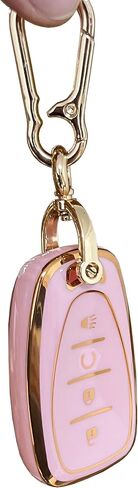 Pink for Chevy Key Fob Cover with Keychain Fits for Chevrolet Equinox Malibu Spark Cruze Traverse Blazer Smart Key (4-Button-B) in Saudi Arabia