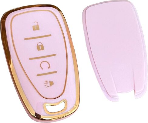 Pink for Chevy Key Fob Cover with Keychain Fits for Chevrolet Equinox Malibu Spark Cruze Traverse Blazer Smart Key (4-Button-B) in Saudi Arabia