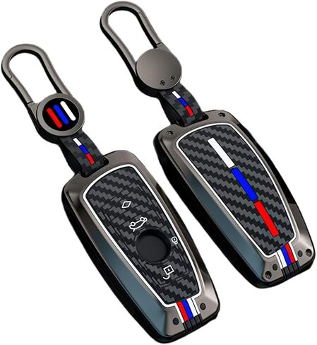 Key Fob Cover Case, Keychain, Metal Shell Cover Compatible for BMW 1 3 4 5 6 7 Series X3 X4 M5 M6 GT3 GT5 (Gunmetal-Carbon Fiber) in Kuwait