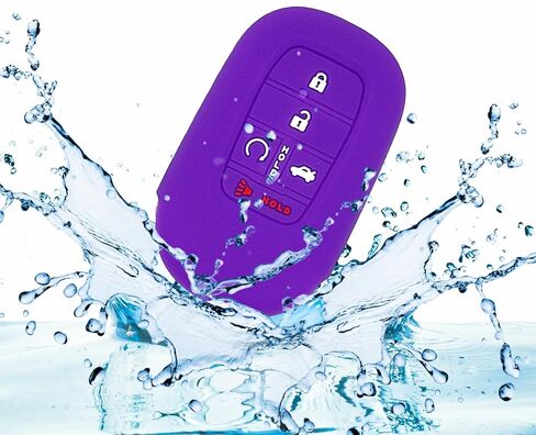 Autobase Silicone Key Fob Cover for Honda Accord Civic CR-V CRV Pilot Passport Insight Ex Ex-L Touring | ملحق السيارة | حالة الحماية الرئيسية - 2 أجهزة كمبيوتر (أسود) in Kuwait