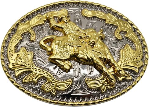 إبزيم حزام أنيق للجنسين من WMG Bull Rider Cowboy Rodeo غربي كبير ذهبي اللون in Saudi Arabia