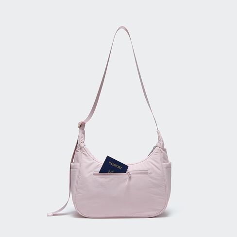Pander Nylon Crescent Shoulder Bag, Medium Sling Crossbody with Adjustable Strap. in Kuwait
