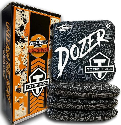Titan Bags Dozer Cornhole Bags - 6" x 6" ACL PRO Approved Cornhole Bean Bags for Tournaments - Versatile & Durable Professional Cornhole Bags Ideal for Indoor/Outdoor Toss Sports & Games (Set of 4) in Saudi Arabia