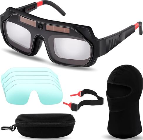 1 Set Welding Glasses Solar Welding Goggles Auto Darkening Welder Glasses with Replacement Lenses Welding Mask Welding Helmet for TIG MIG Arc Plasma Cut in Saudi Arabia
