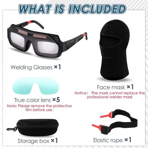 1 Set Welding Glasses Solar Welding Goggles Auto Darkening Welder Glasses with Replacement Lenses Welding Mask Welding Helmet for TIG MIG Arc Plasma Cut in Saudi Arabia