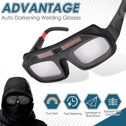 1 Set Welding Glasses Solar Welding Goggles Auto Darkening Welder Glasses with Replacement Lenses Welding Mask Welding Helmet for TIG MIG Arc Plasma Cut in Saudi Arabia