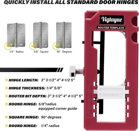 Door Hinge Jig, Door Hinge Template, Door Hinge Mortiser for Door Hinge from 3" to 5" Length and Hinge Types of Sqaure, Radius 1/4" or Radius 5/8 in Saudi Arabia