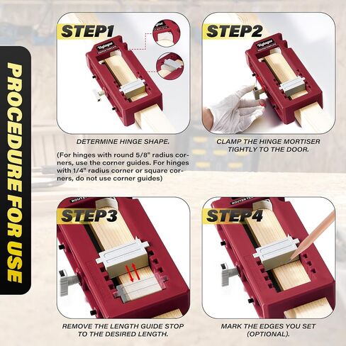 Door Hinge Jig, Door Hinge Template, Door Hinge Mortiser for Door Hinge from 3" to 5" Length and Hinge Types of Sqaure, Radius 1/4" or Radius 5/8 in Saudi Arabia