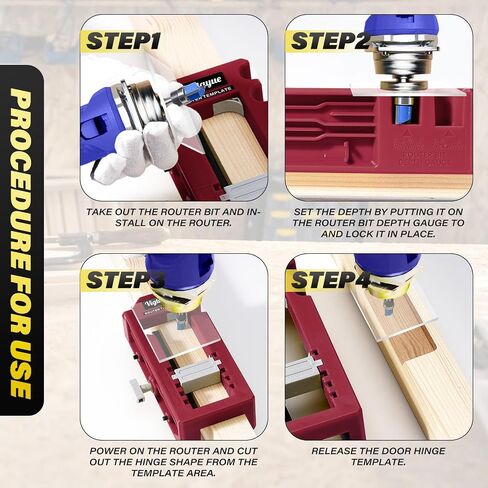 Door Hinge Jig, Door Hinge Template, Door Hinge Mortiser for Door Hinge from 3" to 5" Length and Hinge Types of Sqaure, Radius 1/4" or Radius 5/8 in Saudi Arabia