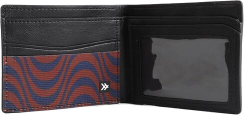 محفظة خيط Bifold Wallet - محفظة مضغوطة للنقد مع نافذة معرف واضحة للتخزين ل 4-10 بطاقات مع جلد نباتي (ويسلي) in Kuwait