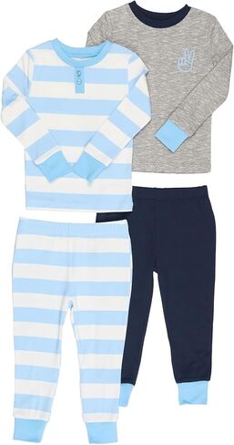 TAHARI Boys' Long Sleeve Shirt and Pants Pajamas 2-Pack Mix N Match Set in Saudi Arabia