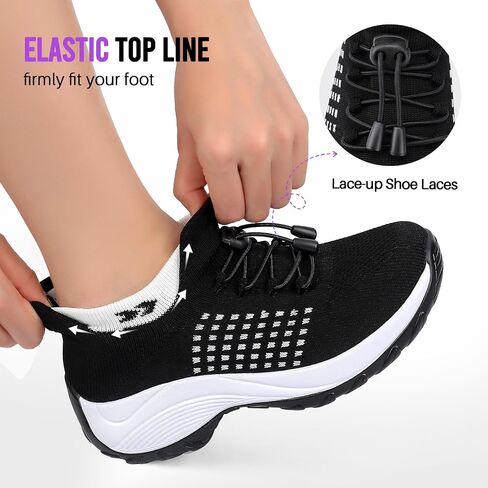Comfortable Breathable Women Walking Shoes Slip on Trainers Women's Orthopedic Casual Ladies Shoe Thick Bottom in Kuwait