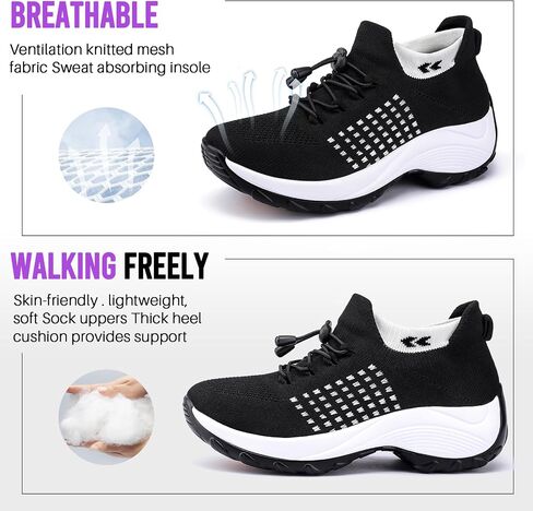 Comfortable Breathable Women Walking Shoes Slip on Trainers Women's Orthopedic Casual Ladies Shoe Thick Bottom in Kuwait