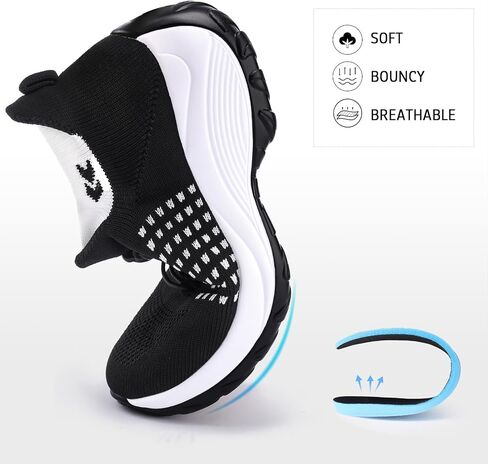 Comfortable Breathable Women Walking Shoes Slip on Trainers Women's Orthopedic Casual Ladies Shoe Thick Bottom in Kuwait