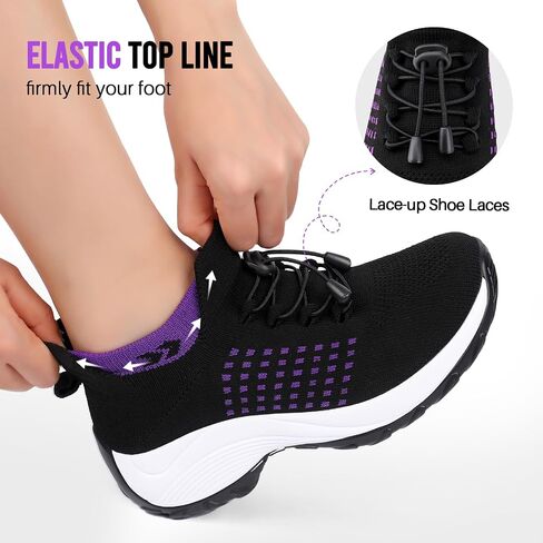 Comfortable Breathable Women Walking Shoes Slip on Trainers Women's Orthopedic Casual Ladies Shoe Thick Bottom in Kuwait