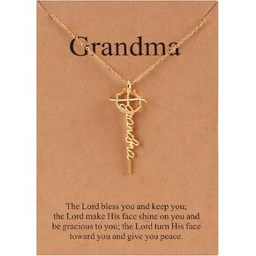 Lcherry Faith Necklace Cross Crown Necklace for Women Religious Jewelry Christian Baptisms Gifts for Women