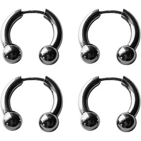 Pierced Owl 18GA Stainless Steel Faux Stretched 8GA Horseshoe Barbell Earrings, Sold as a Pair