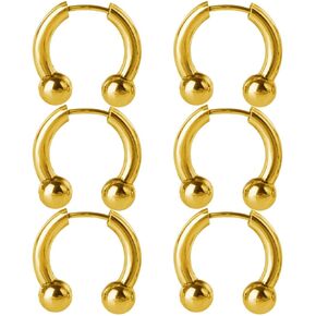 Pierced Owl 18GA Stainless Steel Faux Stretched 8GA Horseshoe Barbell Earrings, Sold as a Pair in Kuwait