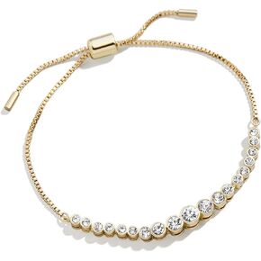 سوار Daphne Pull Tie للنساء - سوار أنيقة وفاخرة ونقص على جولة - نحاس مع الزركونيا والزجاج المكعب - أساور ذهبية أنيقة - هدية مثالية للفصح (واضحة ، ذهبية)