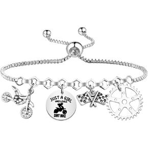 MAOFAED Dirt Bike Gift Motocross Gift Just AGirl Who Loves Dirt Bike Bracelet Gift For Her Dirt Bike Lover Gift