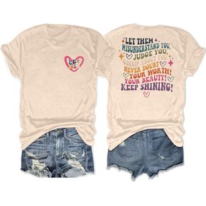 Mental Health Shirt for Women Let Them Misunderstand You T-Shirt Inspirational Graphic Tees Motivational Gift Tops in Saudi Arabia