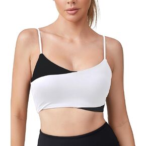 Move With You Womens V Neck Padded Sports Bra- Workout Fitness Front Cross Yoga Bra