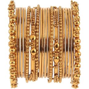 Efulgenz Oxidized Indian Bangles for Women Indian Oxidized Jewelry Boho Vintage Antique Tribal Indian Oxidized Bracelet Bangles Set Jewelry (20 Pcs)