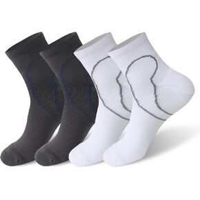 Wildarms Mens Compression Socks with Cushion & Arch Support - Moisture-Wicking Anti-Blister for Running, Gym, Hiking