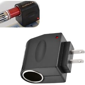 Pack-1 Car Power Converter, 220V to 12V Cigarette Lighter Conversion Plug, Insulated Waterproof Shell Plug and Play Transformer, Universal for Cars Trucks Home Power Inverter (Black)