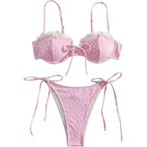 Shenhe Women Intelfore Swimsuit 2 قطعة دانتيل زهرة
