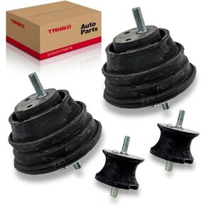 4PC Engine Motor & Transmission Mount Set Fit for BMW E39 525i 528i 530i 2.5L 2.8L 3.0L 1997 1998 1999 2000 2001 2002 2003 with AUTO Trans Mount for 22116754608+22316771221, 9276, 9096, A7075, A4043