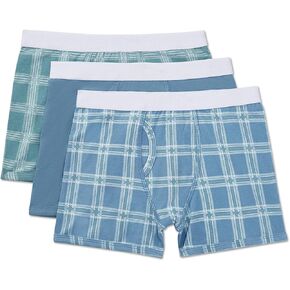 MeMoi Boys' 3 Pair Pack Plaid Multi Boxer Briefs