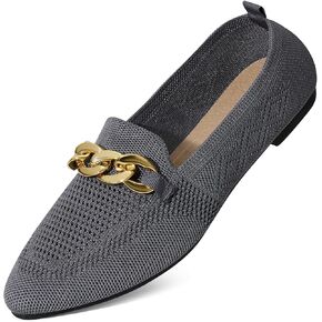 Womens Casual Loafers Comfortable Breathable Knit Loafers Lightweight Pointed Toe Flats for Women in Kuwait