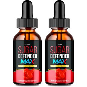 Sugar Defender Max Drops - صيغة رسمية - Sugar Defender 24 ، سائل Defender Sugare ، مكملات الدفاع السكر القصوى مع مراجعات Hawthorn Berry Organic ، Sugar Defender (2 Pack)