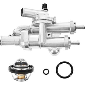 902-319 Upgrade Aluminium Engine Coolant Thermostat Housing Assembly Compatible with 2011-2014 Chrysler 200 Sebring, 2008-2012 Dodge Avenger Caliber Journey, Jeep Compass Patriot Replace# 68003582AB