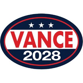 Magnet, Oval Campaign Magnet, JD Vance 2028, Republican, GOP, MAGA, 6" x 4" Magnetic Bumper Sticker