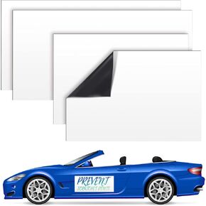 Tallew 4 Pcs Blank Car Magnets 24 x 12 Inch Blank Magnets for Vehicles Rounded Corners 18 x 12 Inch Car Door Flexible Magnetic Sign Sheet to Advertise Business Company Logo Prevent Scratches Dents