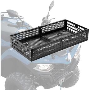 سلة الشحن الأمامية Kemimoto ATV ، سلة رف أمامية ATV مع سطح شبكة فولاذية ، حاملة أمتعة ATV متوافقة مع فورستراكس كاواساكي ، Universal for Golf Cart Tractor 33.3 "L x16.7 W x5.8 H