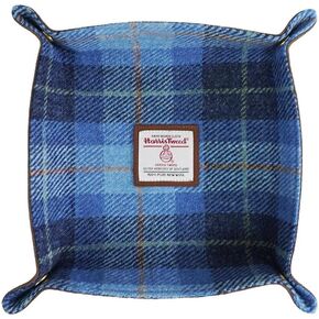 Harris Tweed Wool Valet Tray - Handcrafted Desk Organizer with Brass Snaps,Versatile Storage for Keys, Coin, Jewelry, and More in Kuwait