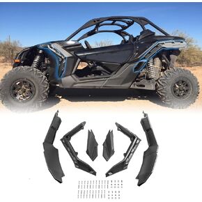 Wsays Front & Rear SUPER Fender Flare Mud Guard Extensions Compatible with Can am Maverick 1000 Can am Maverick X3 Max 2 doors or 4 doors 2014-2025, Replace #715002973