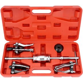 Qwork 3 Jaw Gear Bearing Slide Hammer Set - Universal Internal and External Gear & Pulley Puller لصيانة السيارات ، يزيل التروس ، المحامل ، خدم الشحوم ، أختام الزيت