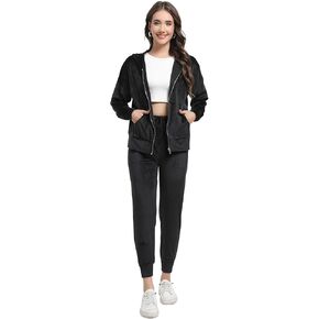 Women's Velour Tracksuit Long Sleeve Sweatsuits Set Casual 2 Piece Lounge Outfits