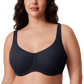 Calvena Women's Plus Size التغطية الكاملة حمالة صدر غير مبالية تحت الأركان للحصول على دعم مريح