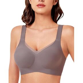 Women's Seamless Bralette Wireless Bras V Neck Support Full Coverage Bra No Underwire Everyday Bra