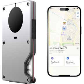 Air Wallet, 2024 Slim Wallet With Built In Airtag Chip, RFID Blocking Credit Card Holder Slim wallets for men/Women, Holds 12 Cards,Track Your Wallet, Compatible with Apple Find My iOS Only